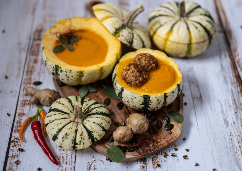 leckere Süßkartoffel Kürbissuppe
